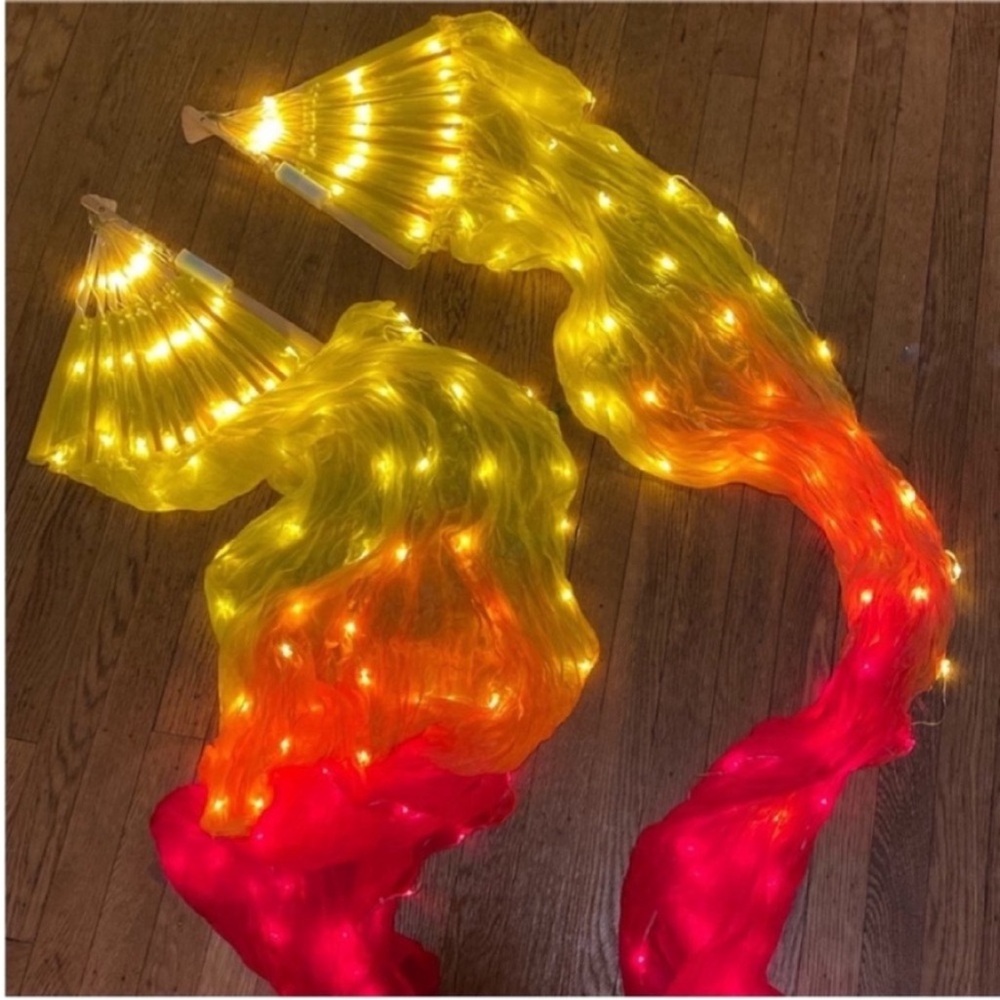 Led fans led fabric fans led bellydance fans led flow toys led fan set